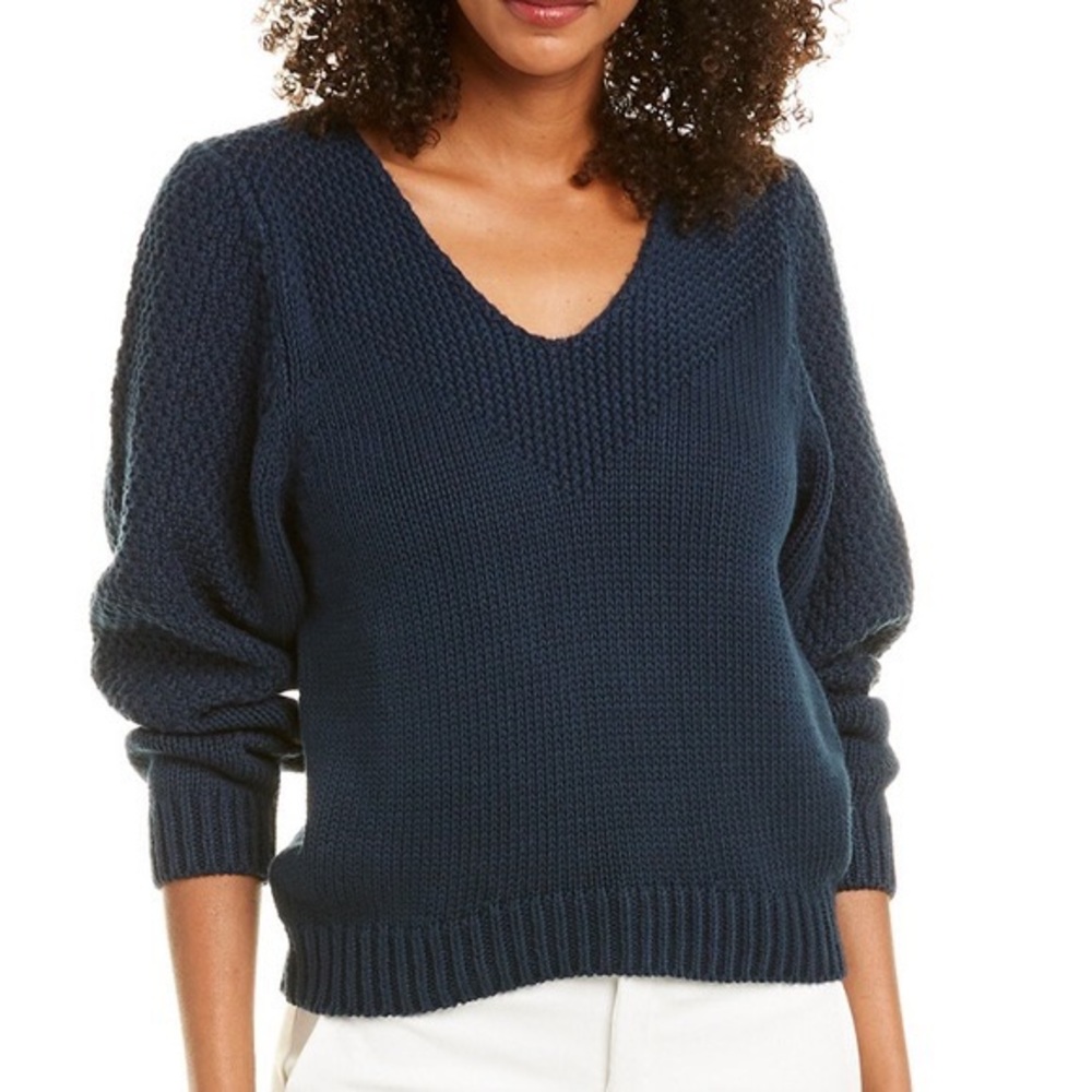Brochu Walker Women's Kara Vee Blue Knit Sweater Size S